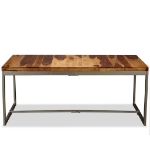 Tavolo da Pranzo in Legno Massello di Sheesham e Acciaio 180 cm