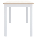 Tavolo da Pranzo Bianco Marrone 114x71x75cm Massello di Hevea