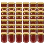 Vasi per Marmellata in Vetro Coperchio Oro 48 pz 230 ml