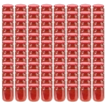 Vasi per Marmellata in Vetro Coperchio Rosso 96 pz 230 ml