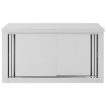 Armadio da Cucina con Ante Scorrevoli 90x40x50cm Acciaio Inox