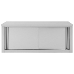 Armadio da Cucina ad Ante Scorrevoli 120x40x50cm Acciaio Inox