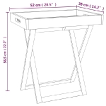 Tavolo a Vassoio Pieghevole 52x36x56,5cm Legno Massello di Noce