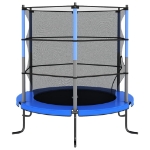 Set Trampolino con Rete di Sicurezza Rotondo 140x160 cm Blue