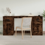 Scrivania con Armadietto Rovere Fumo in Legno Multistrato