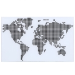 Scrivania in Vetro con Stampa Mappa del Mondo