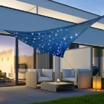 HI Vela Parasole con 100 LED Azzurra 3,6x3,6x3,6 m