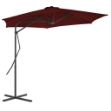 Ombrellone con Palo in Acciaio Rosso Bordò 300x230 cm