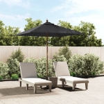 Ombrellone da Giardino con Palo in Legno Nero 198x198x231 cm