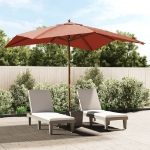 Ombrellone da Giardino Palo in Legno Terracotta 300x300x273 cm