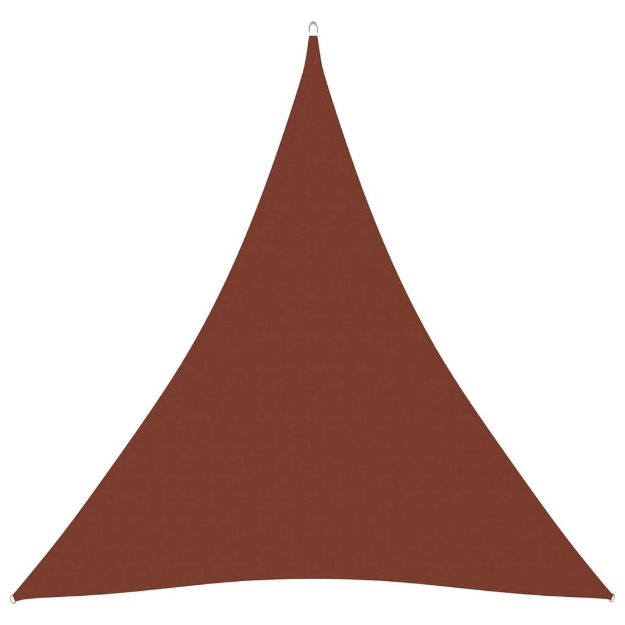 Parasole a Vela Tessuto Oxford Triangolare 4x4x4 m Terracotta
