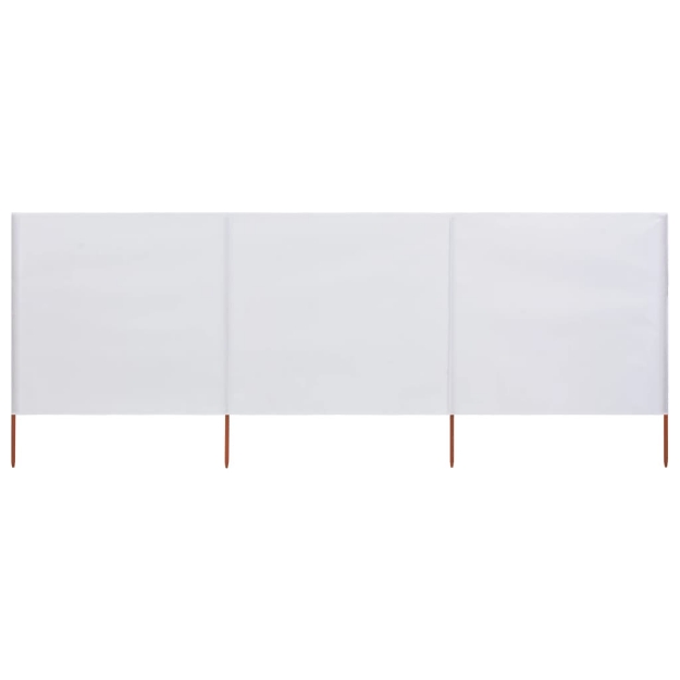 Paravento a 3 Pannelli in Tessuto 400x160 cm Bianco Sabbia