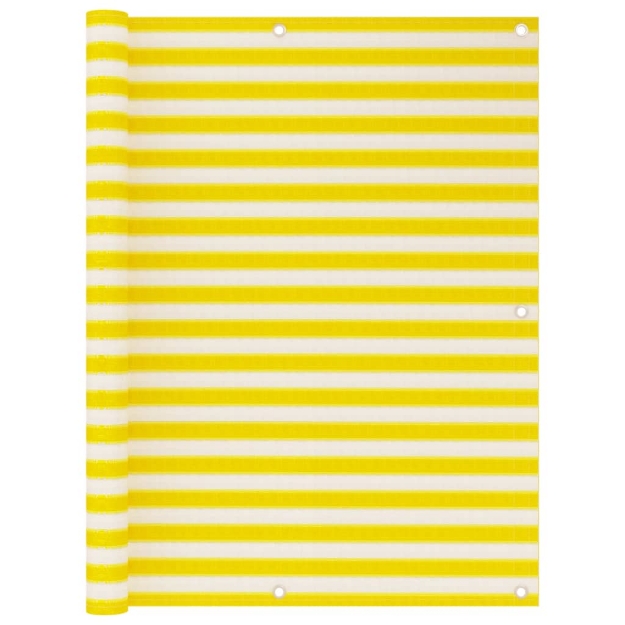 Paravento da Balcone Giallo e Bianco 120x500 cm in HDPE