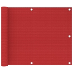 Paravento da Balcone Rosso 75x600 cm in HDPE