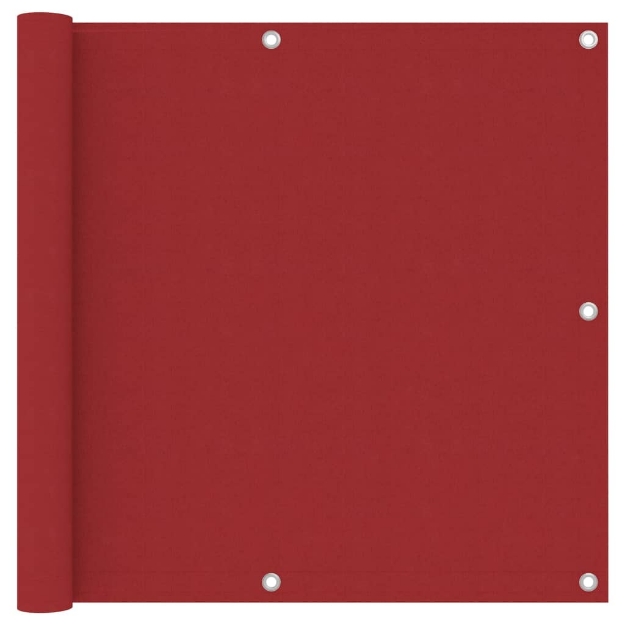 Paravento da Balcone Rosso 90x500 cm in Tessuto Oxford