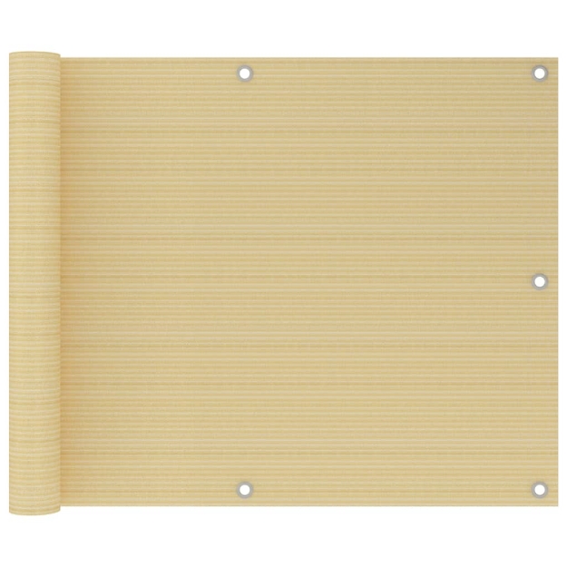 Schermo Frangivista per Balcone Beige 75x500 cm in HDPE