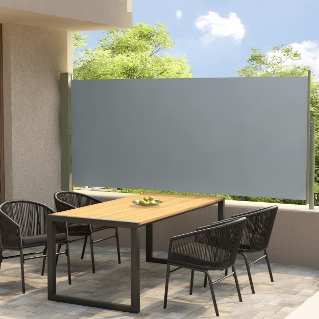 Tenda Laterale Retrattile per Patio 140x300 cm Grigia