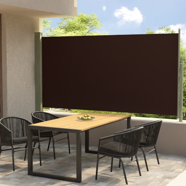 Tenda Laterale Retrattile per Patio 160x300 cm Marrone