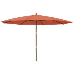 Ombrellone da Giardino con Palo in Legno Terracotta 400x273 cm