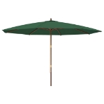 Ombrellone da Giardino con Palo in Legno Verde 400x273 cm