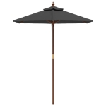 Ombrellone da Giardino con Palo in Legno Antracite 196x231 cm