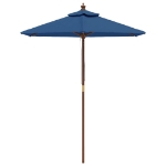 Ombrellone da Giardino con Palo in Legno Azzurro 196x231 cm