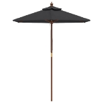 Ombrellone da Giardino con Palo in Legno Nero 196x231 cm