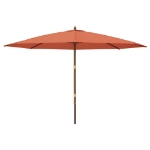 Ombrellone da Giardino con Palo in Legno Terracotta 400x273 cm