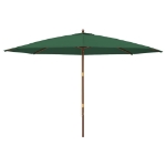 Ombrellone da Giardino con Palo in Legno Verde 400x273 cm