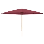 Ombrellone da Giardino con Palo Legno Rosso Bordeaux 400x273 cm