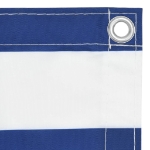 Paravento da Balcone Bianco e Blu 75x600 cm in Tessuto Oxford