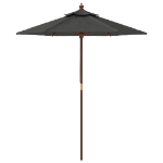 Ombrellone da Giardino con Palo in Legno Antracite 196x231 cm