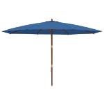 Ombrellone da Giardino con Palo in Legno Azzurro 400x273 cm