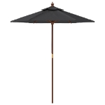 Ombrellone da Giardino con Palo in Legno Nero 196x231 cm