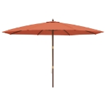 Ombrellone da Giardino con Palo in Legno Terracotta 400x273 cm