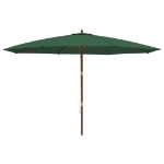 Ombrellone da Giardino con Palo in Legno Verde 400x273 cm