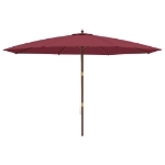 Ombrellone da Giardino con Palo Legno Rosso Bordeaux 400x273 cm