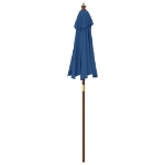 Ombrellone da Giardino con Palo in Legno Azzurro 196x231 cm