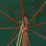 Ombrellone da Giardino con Palo in Legno Verde 300x300x273 cm