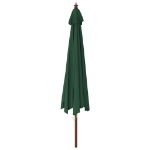 Ombrellone da Giardino con Palo in Legno Verde 400x273 cm