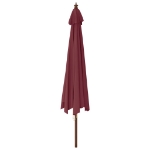 Ombrellone da Giardino con Palo Legno Rosso Bordeaux 400x273 cm