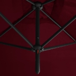 Ombrellone Doppio con Palo in Acciaio Rosso 600x300 cm
