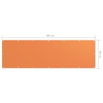 Paravento Balcone Arancione 90x300 cm Tessuto Oxford