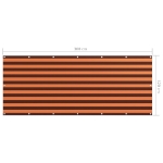 Paravento Balcone Arancione e Marrone 120x300 cm Tessuto Oxford