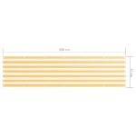 Paravento da Balcone Bianco e Giallo 75x300 cm Tessuto Oxford