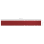 Paravento da Balcone Rosso 75x600 cm in Tessuto Oxford