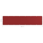 Paravento da Balcone Rosso 90x400 cm in HDPE
