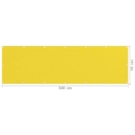 Schermo Frangivista per Balcone Giallo 90x300 cm in HDPE