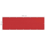 Schermo Frangivista per Balcone Rosso 90x300 cm in HDPE