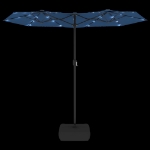 Ombrellone a Doppia Testa con LED Azzurro 316x240 cm